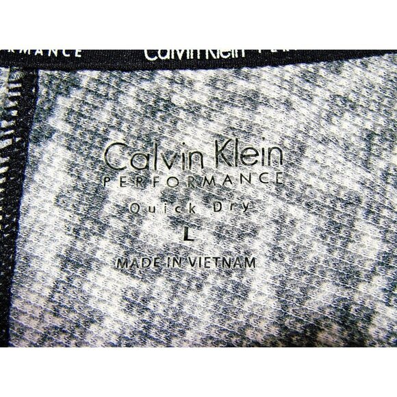 Calvin Klein Performance Quick Dry Snake Skin Waffle Knit T Shirt Pullover Sz L - Picture 4 of 10